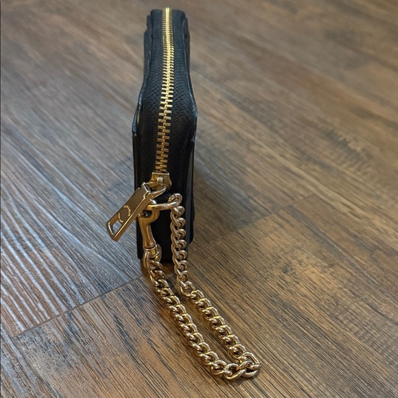 Coach Black Leather Wallet with Gold Chain - Picture 3 of 4